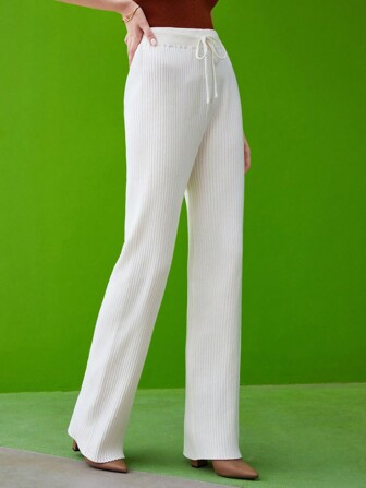 MOTF PREMIUM VISCOSE STRAIGHT LEG KNIT PANTS | SHEIN