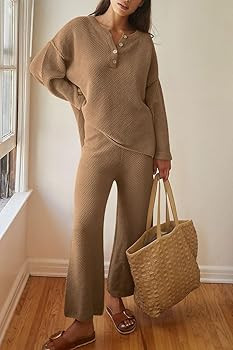 LILLUSORY Women's 2 Piece Trendy Outfits Oversized Slouchy Matching Lounge Sets Cozy Knit Loungew... | Amazon (US)