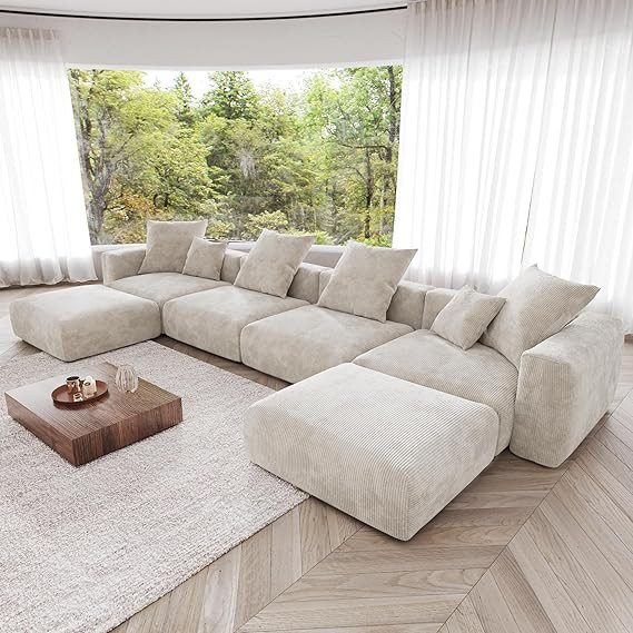 JACH 181" Oversized Modular Sectional Sofa, U-Shaped Deep 4-Seats Sectional Couch with Chaise Ott... | Amazon (US)