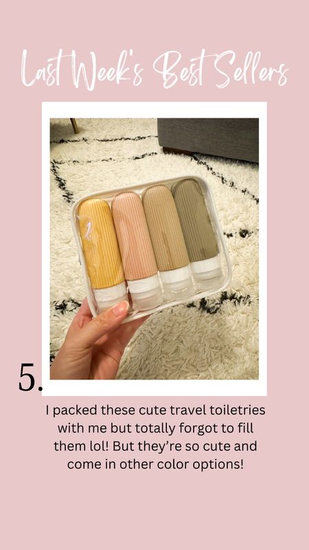 I packed these cute travel toiletries with me but totally forgot to fill them lol! But they're so cute and come in other color options! 

#LTKFindsUnder50 #LTKBeauty #LTKHome
