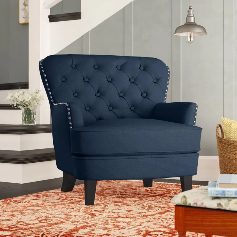 Parmelee 33" W Tufted Linen Polyester Club Chair | Wayfair Professional
