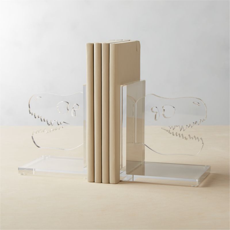 Acrylic Dinosaur Bookends, Set of 2 + Reviews | Crate & Kids | Crate & Barrel