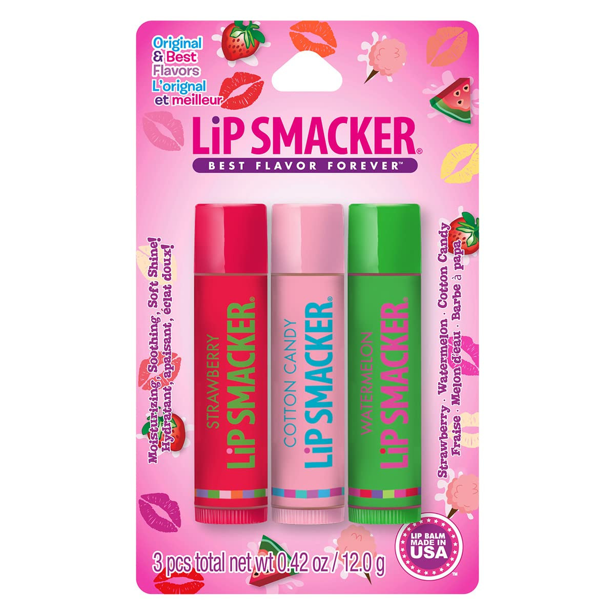 Lip Smackers Flavored Lip Balm Original & Best - Moisturizing, Soothing Trio Strawberry, Watermel... | Amazon (US)