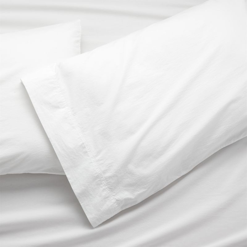 Set of 2 Washed Organic King Pillow Cases + Reviews | Crate and Barrel | Crate & Barrel