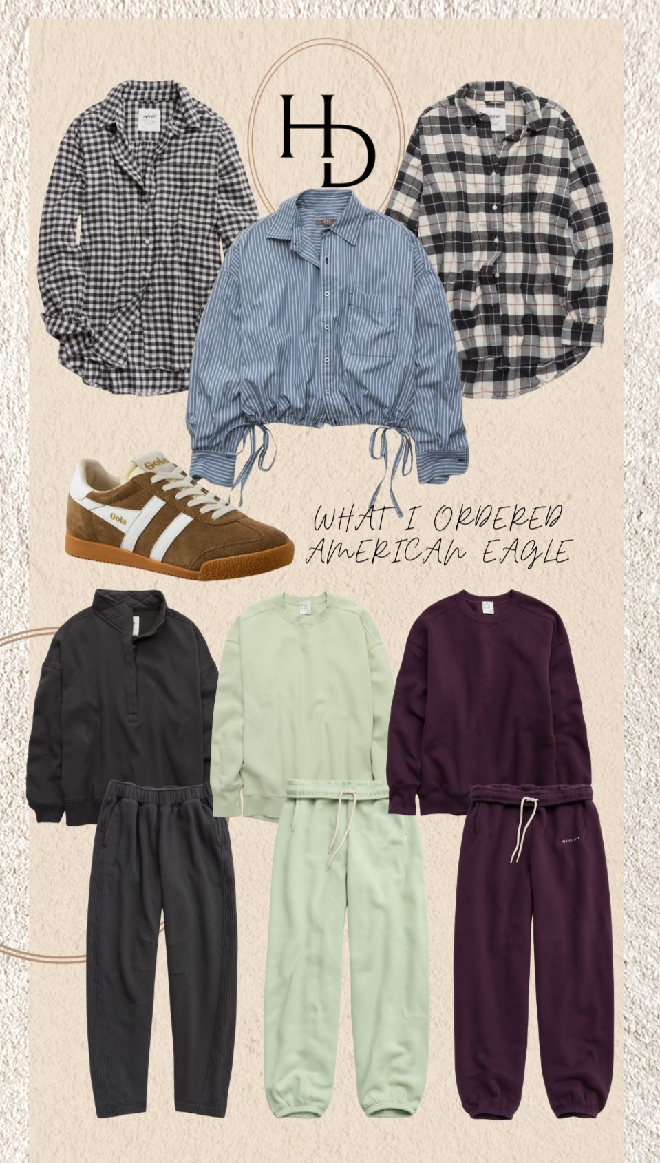 Sweat sets, button downs, flannels, retro sneakers 

Oversized sweatshirt on green and plum in extra small
Button snap pullover in small
Barrel leg and baggy sweatpants in extra small
Flannels in extra small
Poplin bubble hem shirt in small
Sneakers in normal size 

#LTKFindsUnder100 #LTKFallSale #LTKShoeCrush
