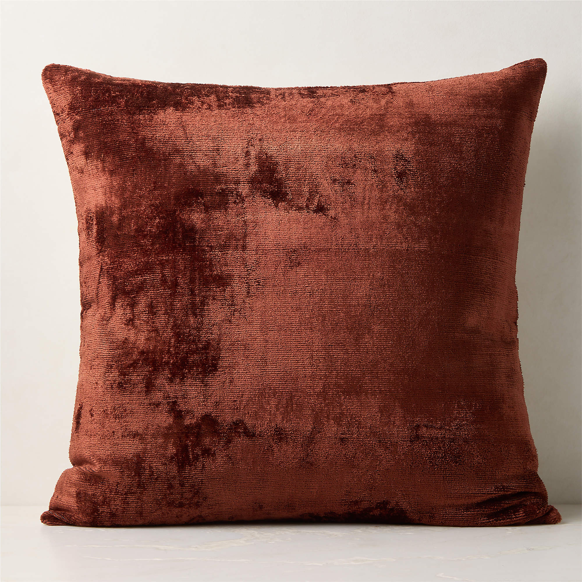 Truette Dark Red Turkish Silk Throw Pillow Cover 23"x23" + Reviews | CB2 | CB2