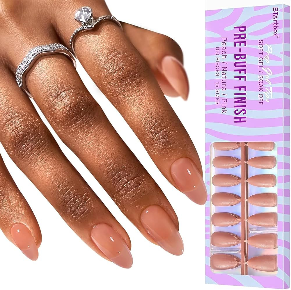 Almond Nail Tips Short - BTArtbox 2 in 1 X-coat Tips Almond Press on Nails Pre-applied Tip Primer... | Amazon (CA)