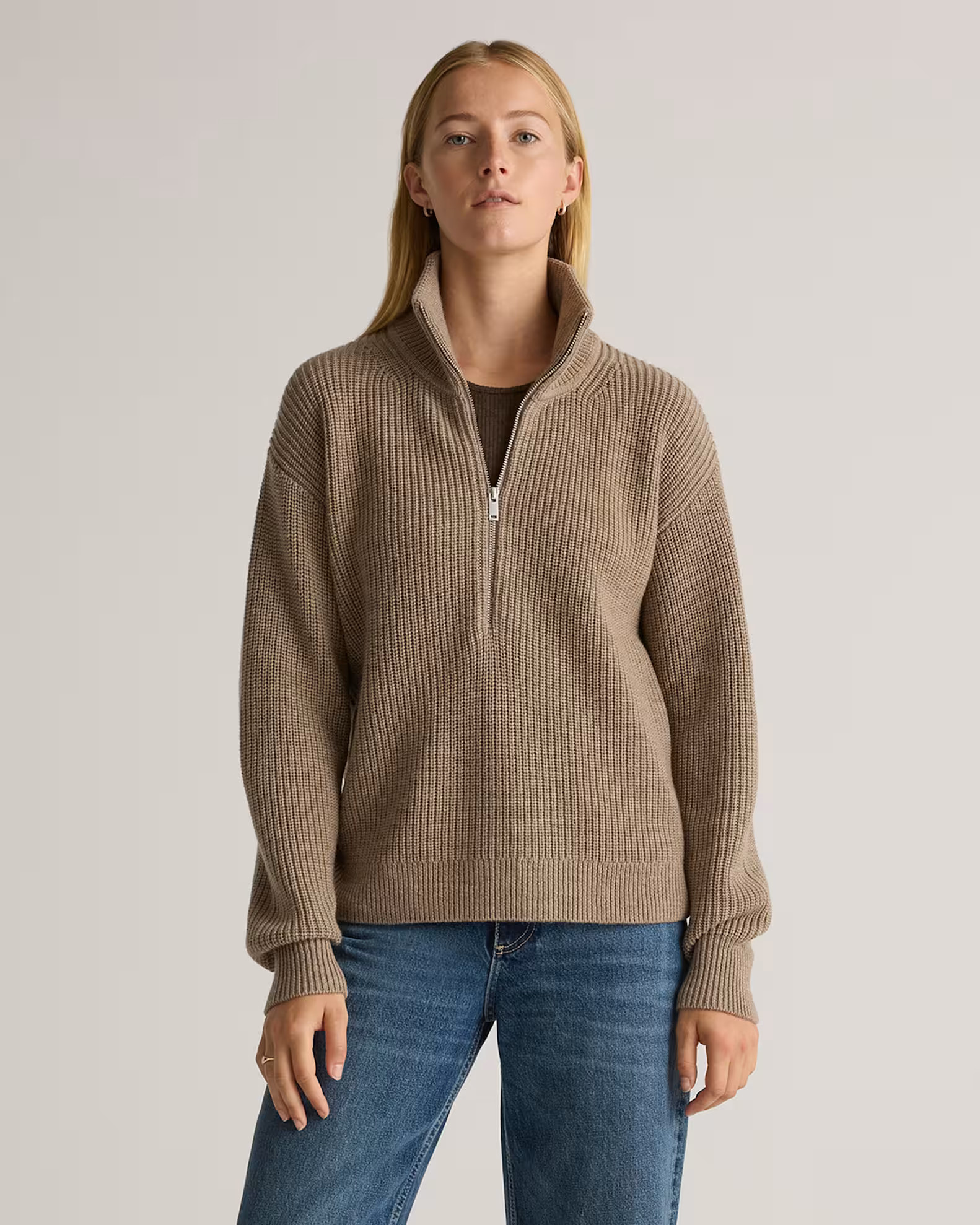 Australian Merino Wool Half Zip Sweater in Malted Toffee | Quince