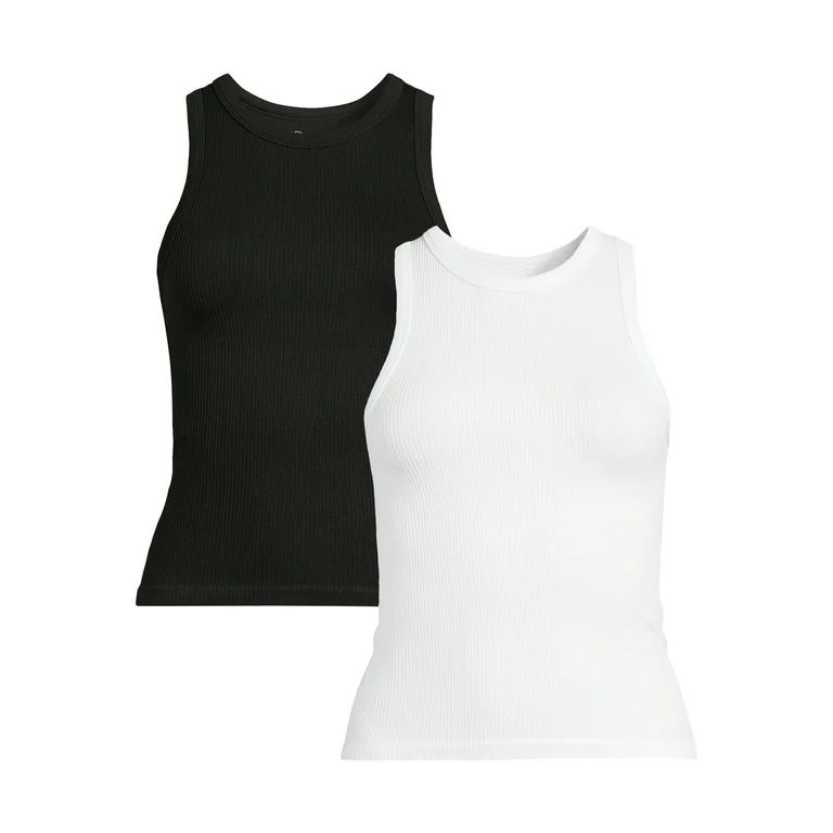 No Boundaries Juniors Seamless High Neck Tank Top, 2-Pack | Walmart (US)