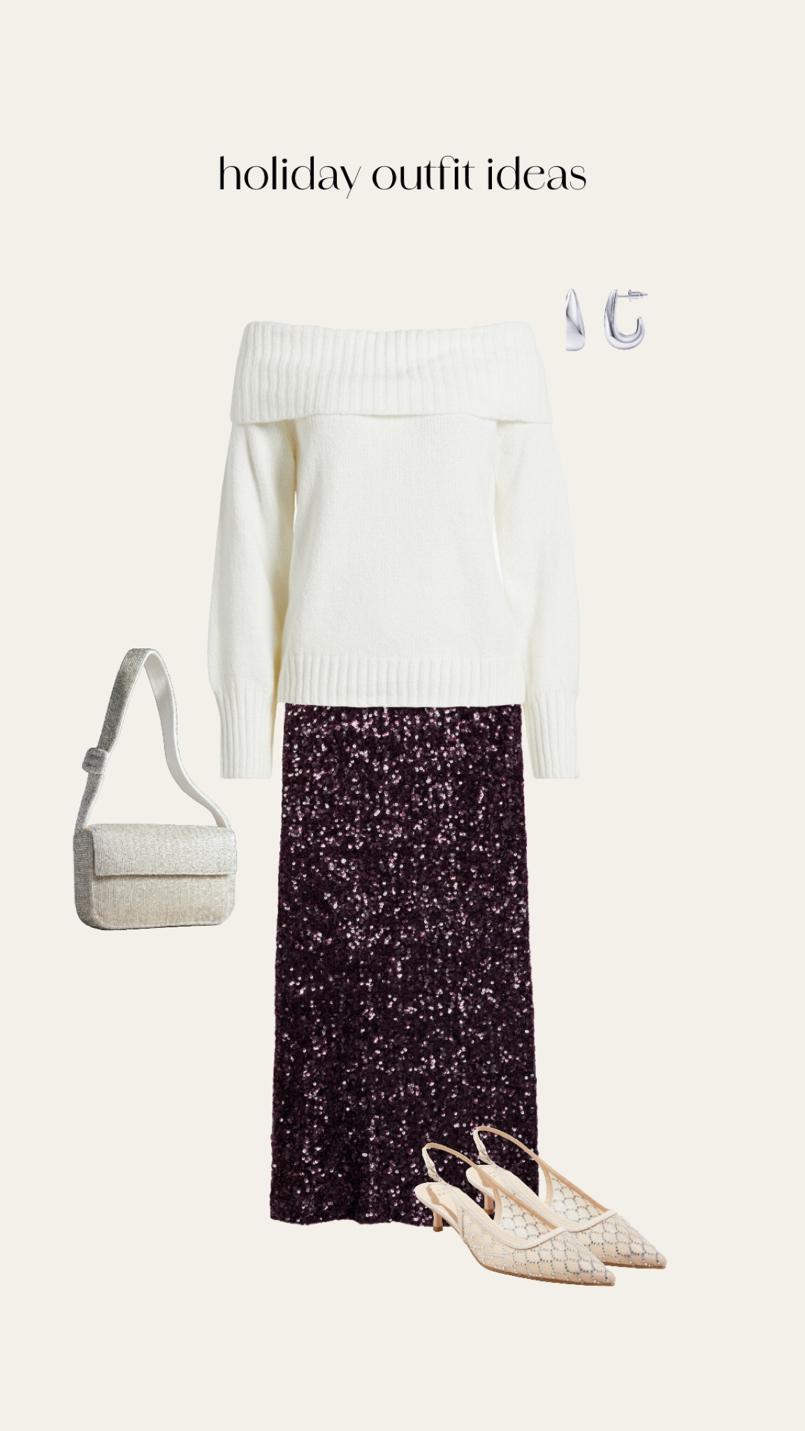cocktail holiday party outfit inspiration ✨🎄 sequin skirt, off shoulder sweater, sequin should bag, gucci dupe shoes

#LTKHoliday #LTKShoeCrush #LTKSeasonal