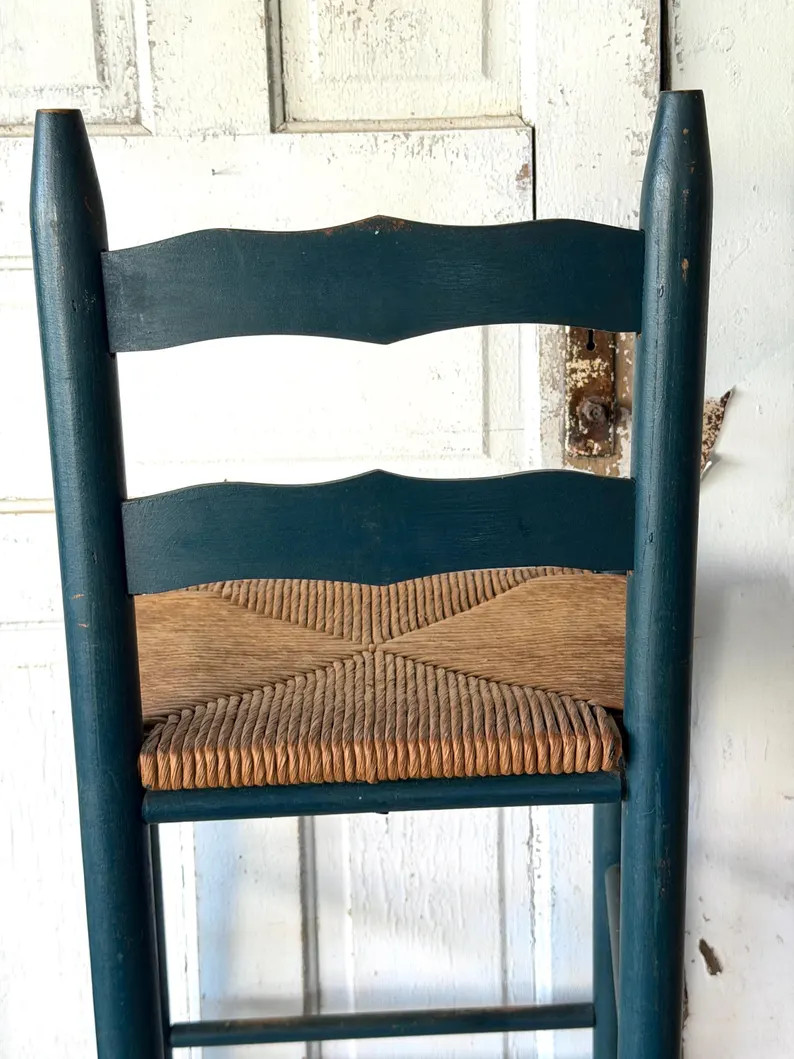 Vintage Wood Stool Rush Seat Barstool/counter Stool Shaker Style Rustic Farmhouse Kitchen Stool -... | Etsy (US)