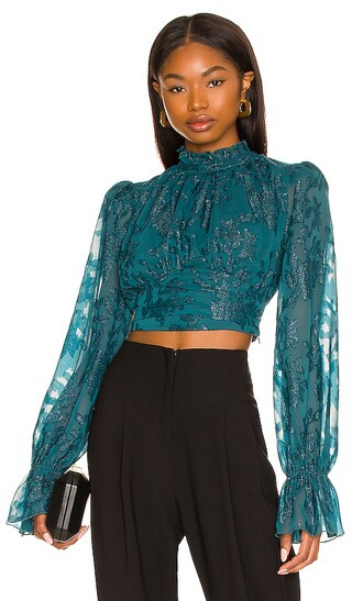x REVOLVE Sumner Blouse in Deep Teal | Revolve Clothing (Global)