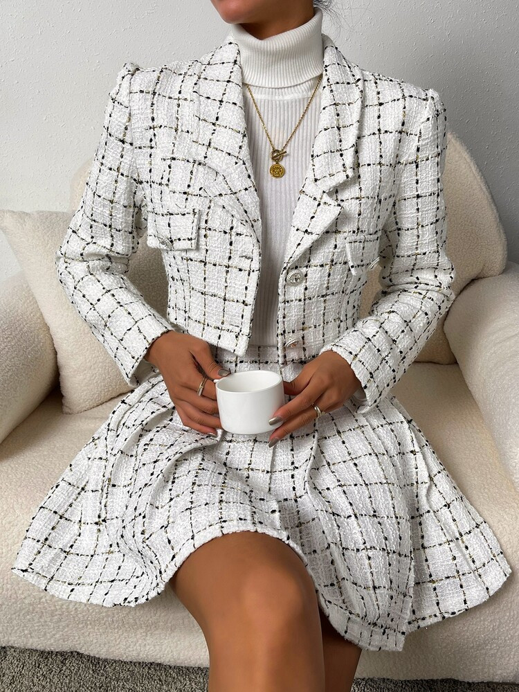 SHEIN Frenchy Elegant Gevlochten Dames tweedelige outfits Geplooide
       
              
      ... | SHEIN