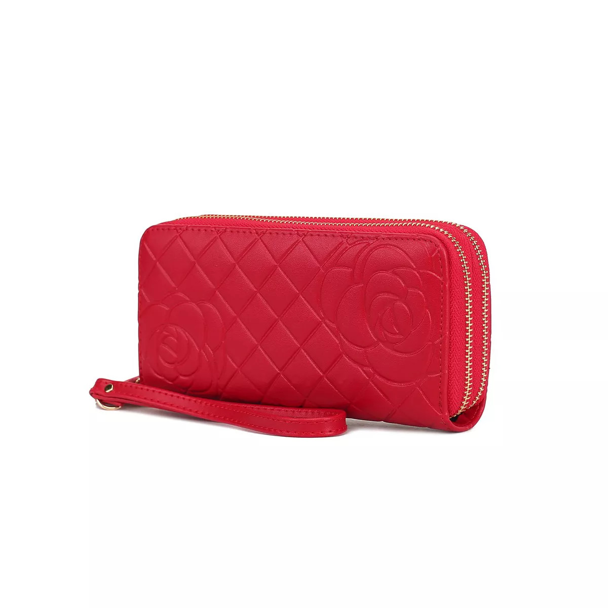 MKF Collection Honey Genuine Leather Quilted Flower-Embossed Women’s Wristlet Wallet by Mia K | Target