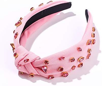 Rhinestone Crystal Knotted Women Headband Luxury Jeweled Embellished Top Hairband Fashion Elegant... | Amazon (US)