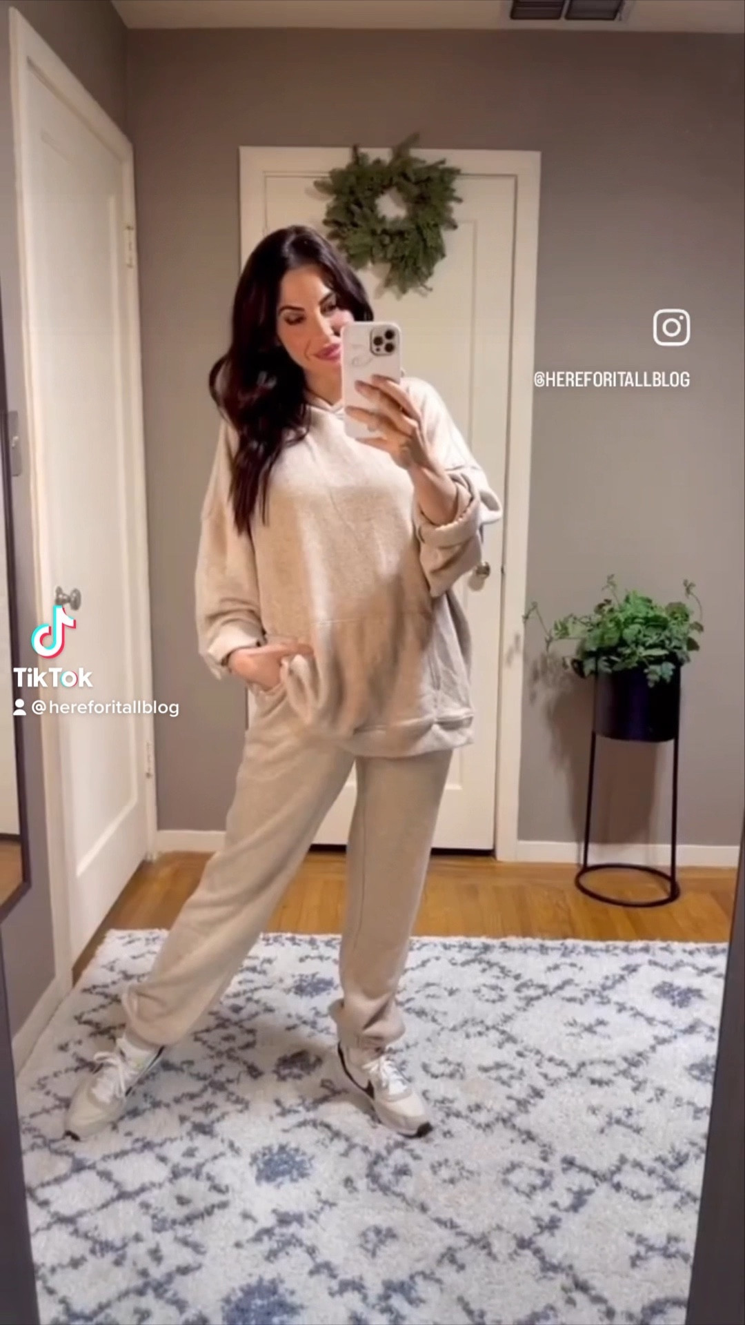 🤠Walmart ‘Cashmere’ Y’al!👛

First let me say, you need this cashmere set in your life! It might look like sweats but the material makes it LUXE!!! 👑Emily Maynard (queen of effortless style) from The Bachelor/Bachelorette made this set go viral already. It comes in different colors, is from the men’s department, and I’m pictured here in the Large top and Small pants. The pants have excellent length if you are taller than me (5’5”). 
I sized up in the sneakers a whole size and they are perfect!

#LTKunder50 #LTKSeasonal #LTKFind