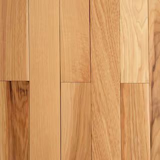 Bruce Hickory Rustic Natural 3/4 in. Thick x 2-1/4 in. Wide x Varying Length Solid Hardwood Flooring | The Home Depot