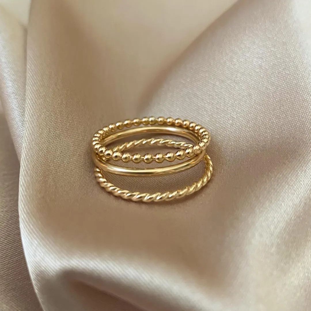 Gold Filled Ring Set Stacking Ring Set Gold Ring Set Stackable Rings Gold Filled Rings Dainty Rin... | Etsy (US)