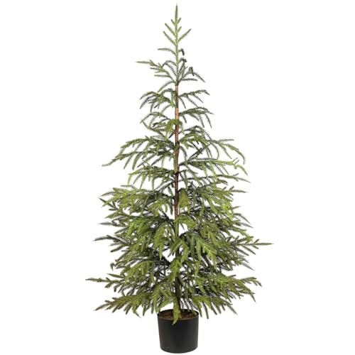 4ft Christmas Norfolk Pine Tree Artificial Christmas Tree Faux Potted Plants for Front Porch Chri... | Amazon (US)