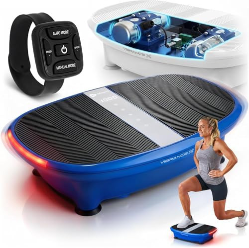 Lifepro Vibration Plate for Lymphatic Drainage – VibranceX Oscillating Curved Vibration Platform with LED Intensity Lights, 60 Speed Levels – Remote Control Whole-Body Vibrating Plate Exercise Machine | Amazon (US)