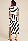 24/7 Striped Tie Waist Midi Dress | Maurices