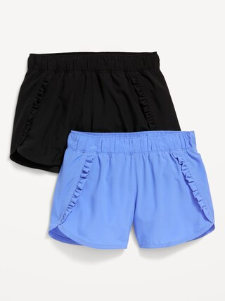 Ruffle-Front Dolphin-Hem Run Shorts 2-Pack for Girls | Old Navy (US)