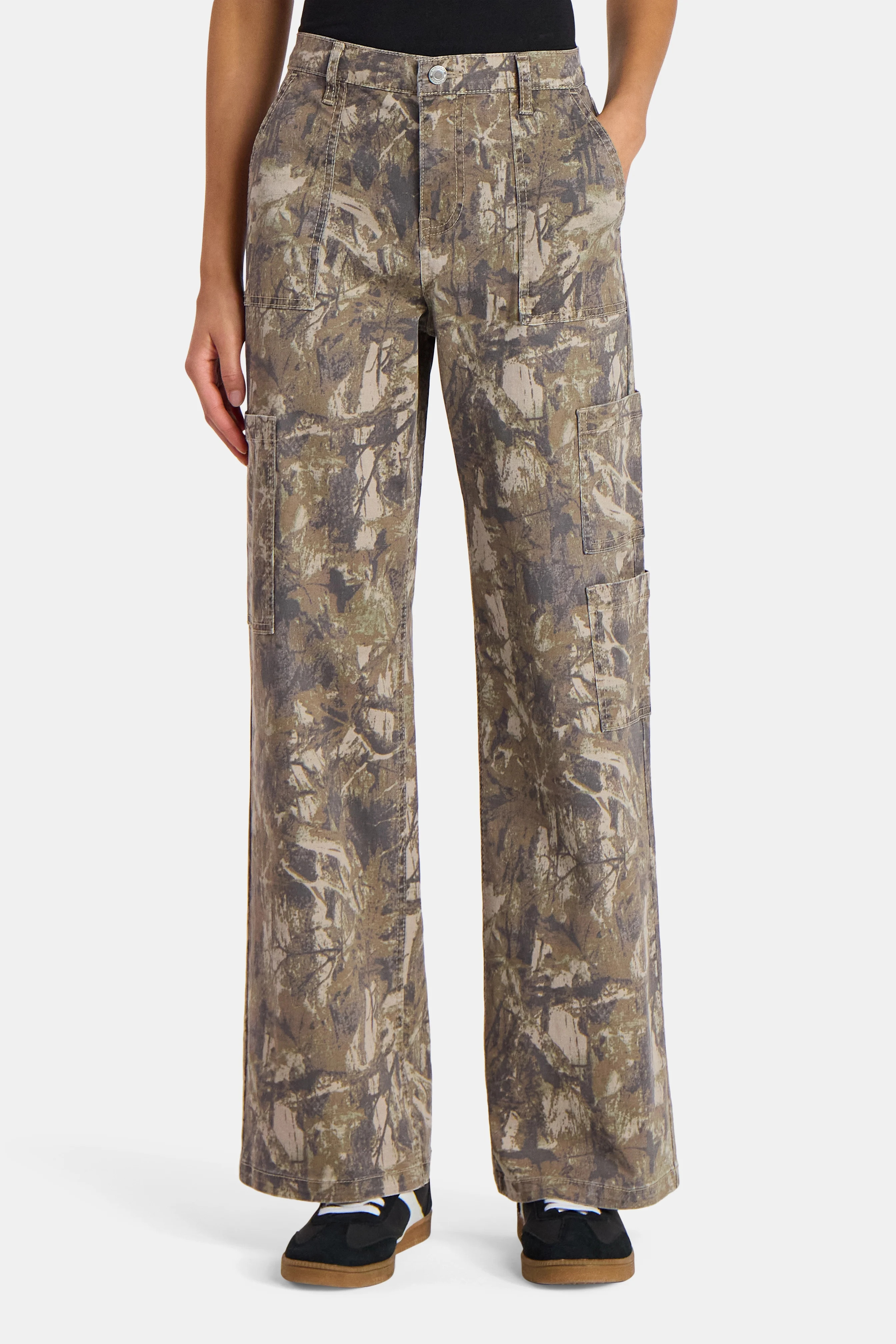 No Boundaries Cargo Wide Leg Jeans, 31" Inseam, Women's | Walmart (US)