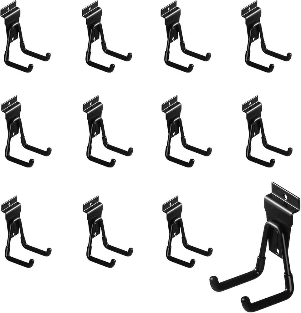 12Pack Slatwall Hooks Heavy Duty Slatwall Accessories Garage Slatwall Hooks and Hangers Small U H... | Amazon (US)