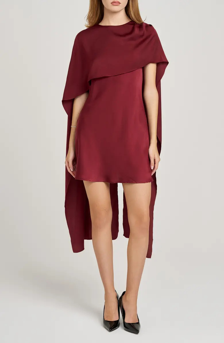 WAYF x Sara Walker Elle Capelet Satin Minidress | Nordstrom | Nordstrom