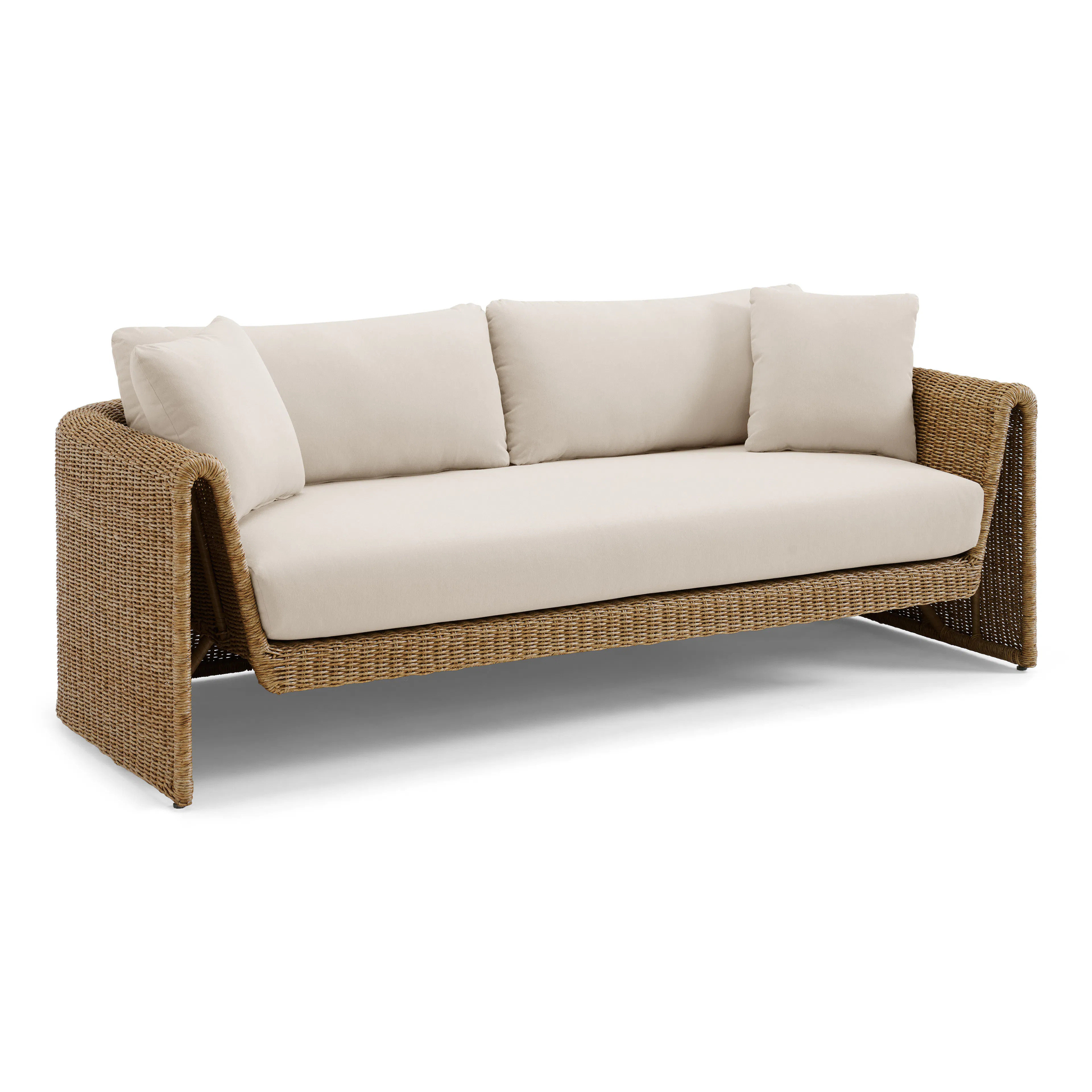 Willa 80" Outdoor Wicker Sofa - Dravite Ivory | Article