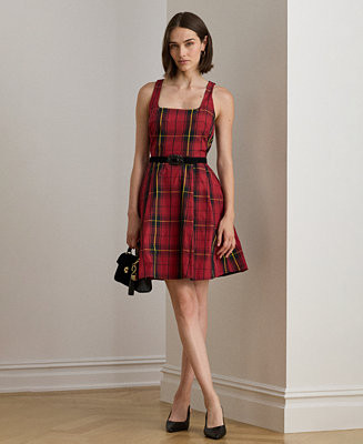 Lauren Ralph Lauren Women's Plaid Belted Dress - Macy's | Macy's