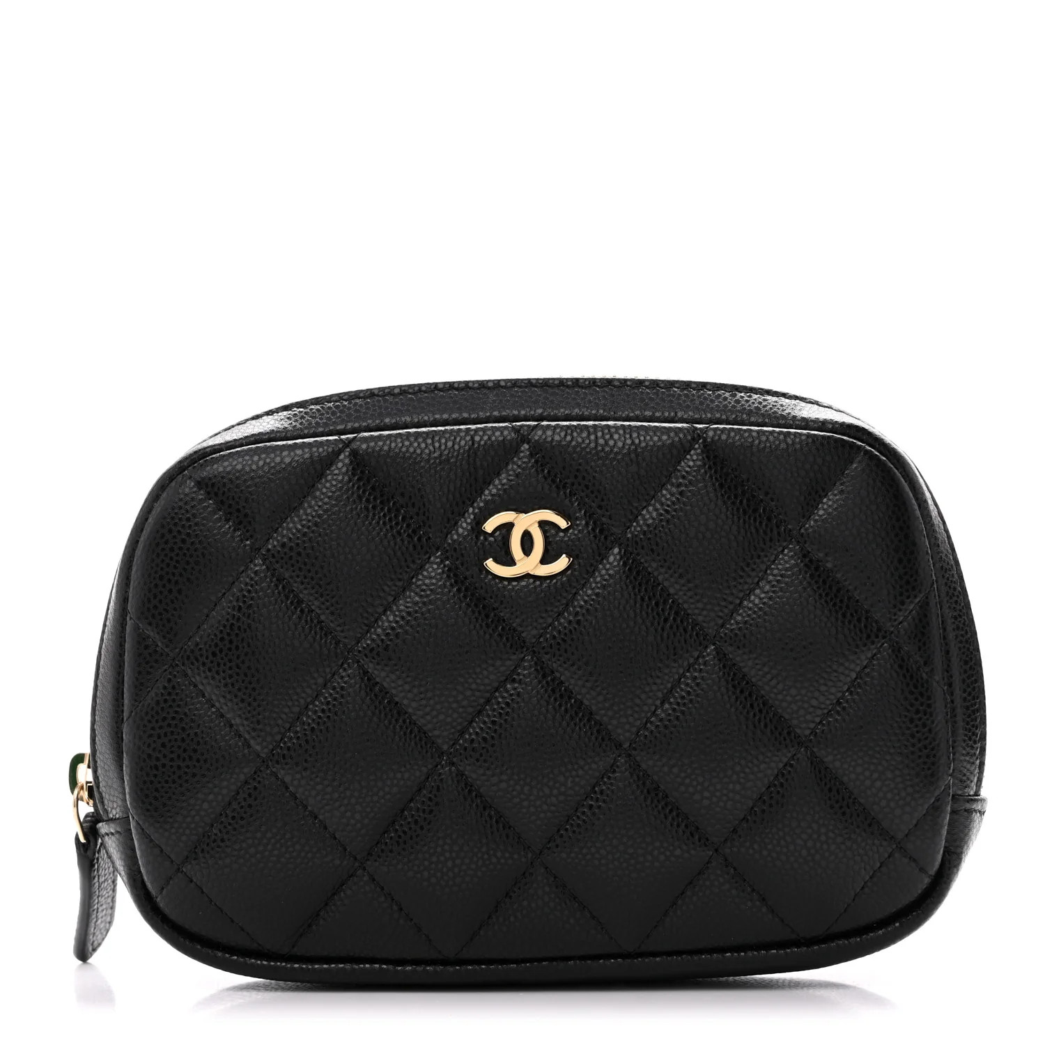 Chanel Caviar Quilted Small Curvy Pouch Cosmetic Case Black 1955736 | FASHIONPHILE (US)
