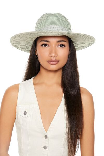 Braided-Trim Straw Fedora | Forever 21