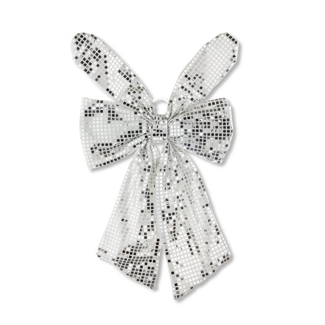 Easter Silver Disco Bow with Bunny Ears Decor, 24 in, by Way To Celebrate - Walmart.com | Walmart (US)