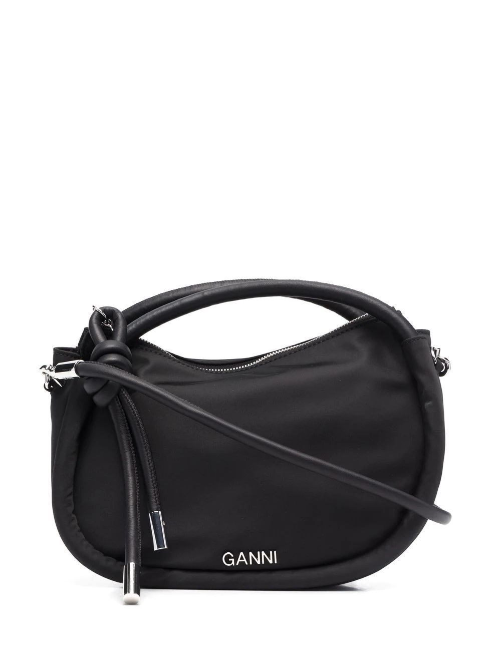 GANNI Curved logo-letter Tote Bag - Farfetch | Farfetch Global