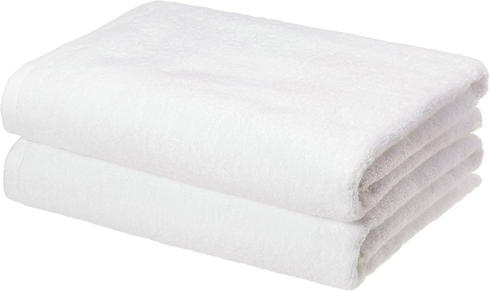Amazon Basics - 2 Piece Quick-Dry Oversize Bath Towel, 100% Cotton, White, 54" x 30" | Amazon (US)