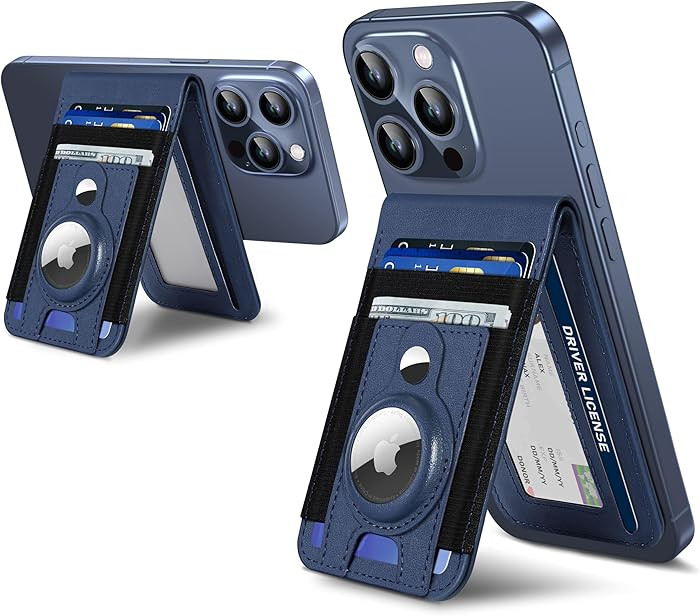 For Magsafe Wallet Stand with Airtag Holder, Strongest Magnetic Phone Wallet for iPhone 17/16/15/... | Amazon (US)