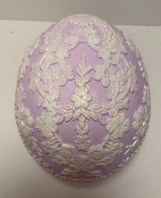Vintage Easter Egg Decorative Two Piece Scioto Ceramic 1989 Purple Textured | eBay US
