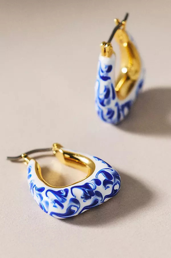 Ana Lusia Dakota Marble Hoop Earrings | Anthropologie (US)