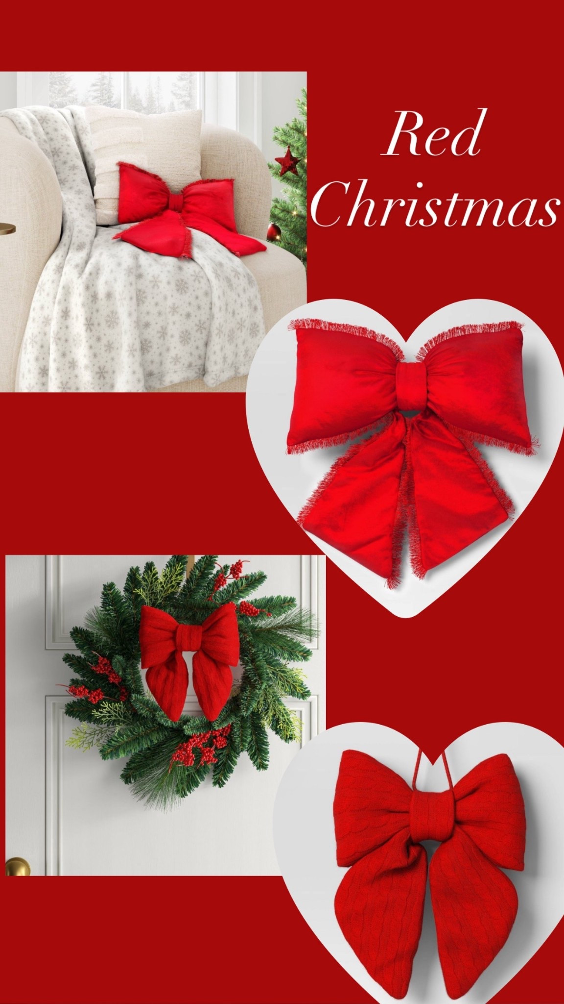A Christmas classic: RED holiday decor, these bows are so cute! 

#LTKHome #LTKSeasonal #LTKSaleAlert