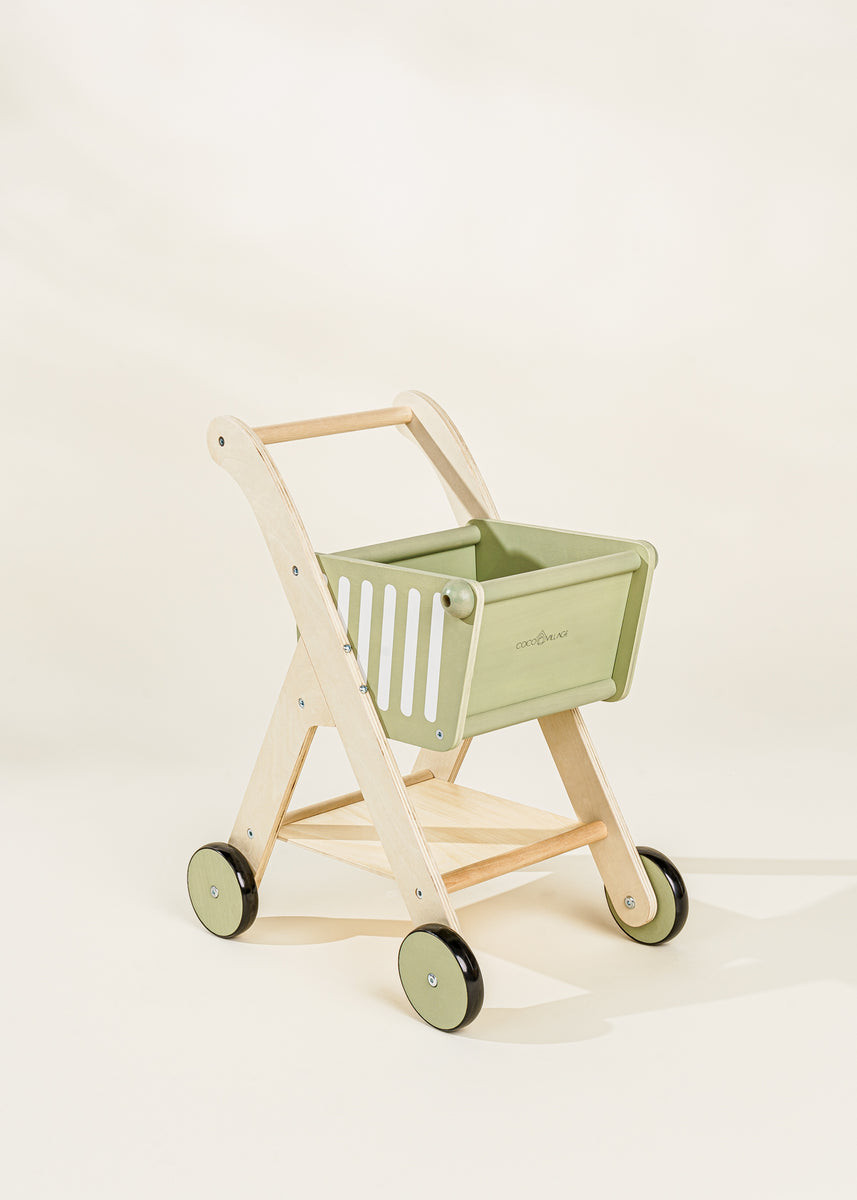 Wooden Shopping Cart - SEAFOAM | Coco Village
