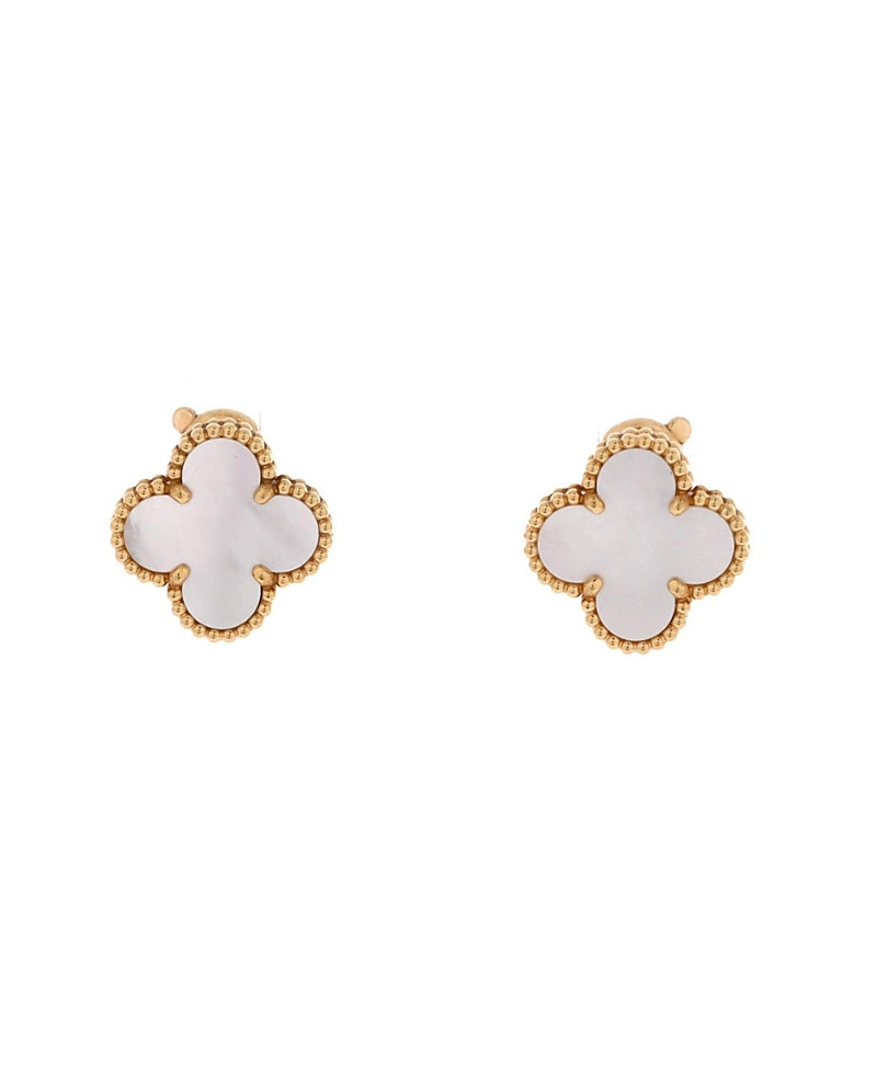 Pre-Owned Van Cleef & Arpels Vintage Alhambra Earrings 18K Gold and Mother of Pearl | Bloomingdale's (US)