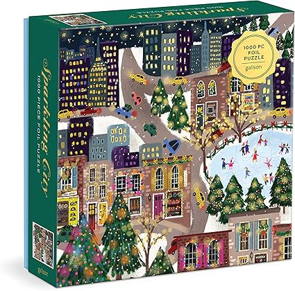 Galison Sparkling City – 1000 Piece Foil Puzzle with Illustrations of Colorful Merriments in Th... | Amazon (US)