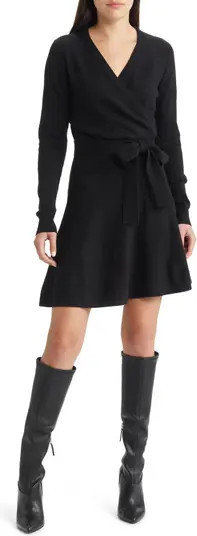Long Sleeve Faux Wrap Sweater Dress | Nordstrom