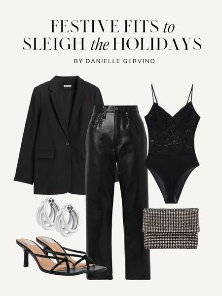 Holiday outfit idea // ALL BLACK EVERYTHING

Holiday outfits, holiday party outfit, festive outfit, winter outfit, winter outfit idea, date night outfit, leather pants outfit, lace bodysuit, blazer outfit, all black outfit 

#LTKSeasonal #LTKstyletip #LTKHoliday