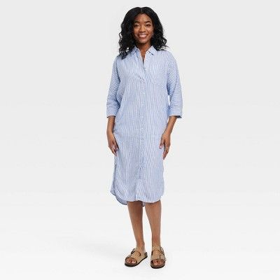 Women's 3/4 Sleeve Midi Shirtdress - Universal Thread™ | Target