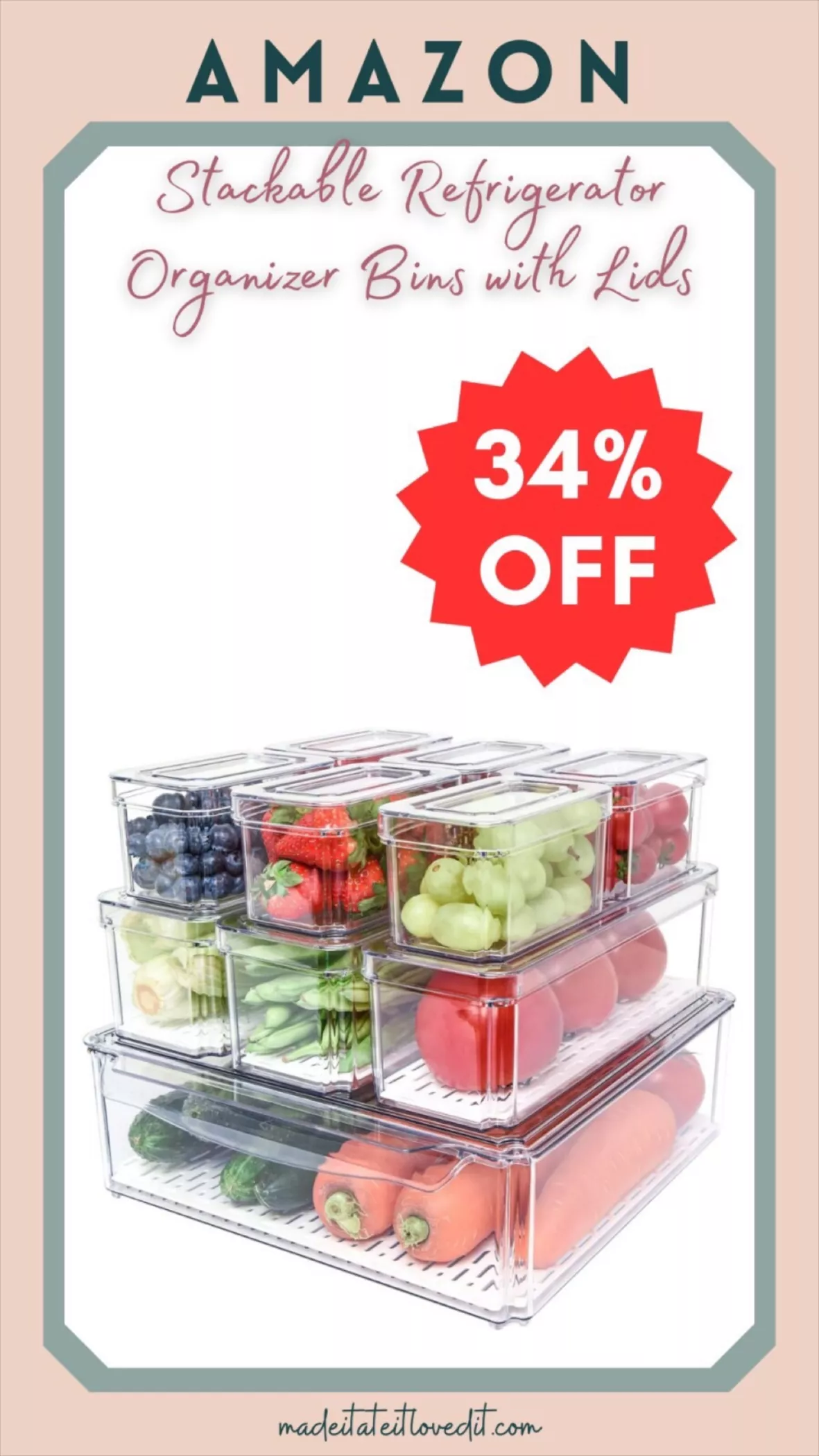 Buy Pomeat 10 Pack Fridge Organizer, Stackable Refrigerator