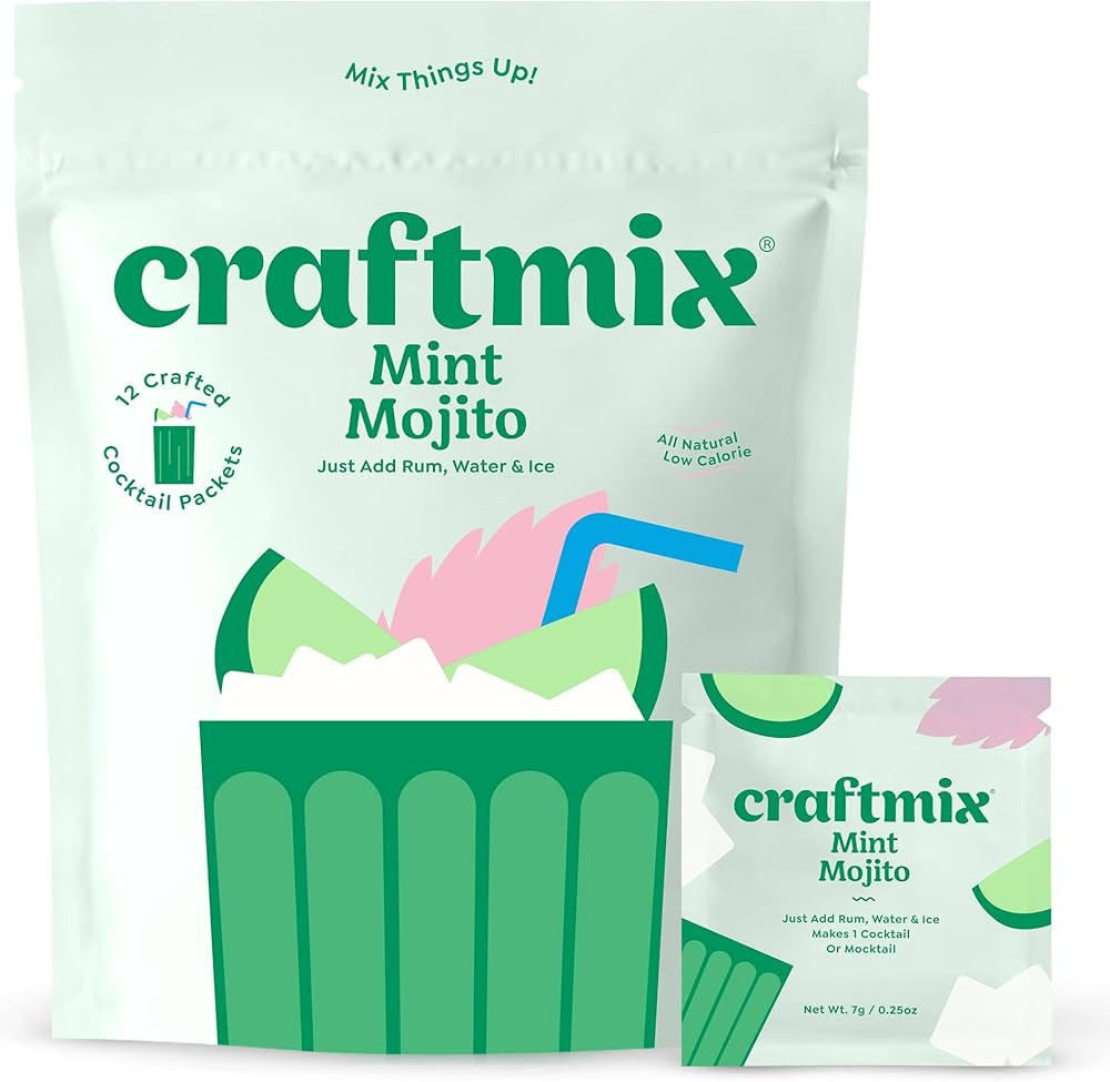 Craftmix Mint Mojito, Makes 12 Drinks, Rum Cocktail Mixers, Instant Skinny Cocktail and Mocktail ... | Amazon (US)