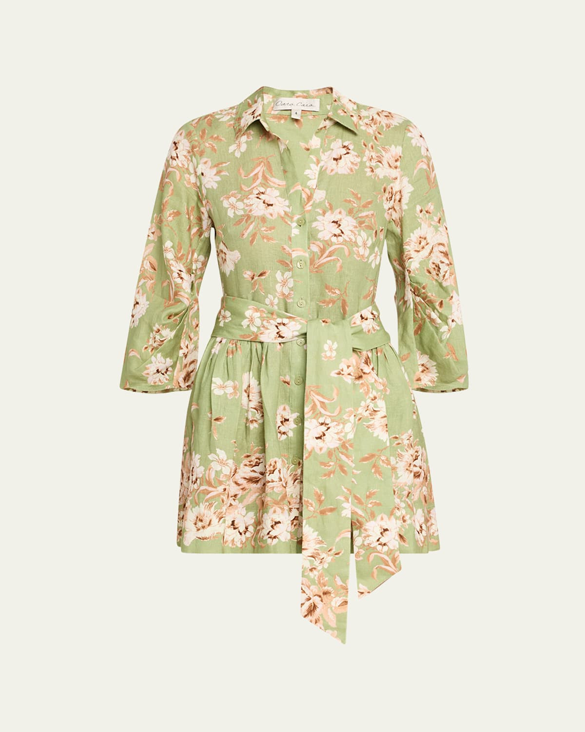 Raya Floral Button-Front Mini Dress | Bergdorf Goodman