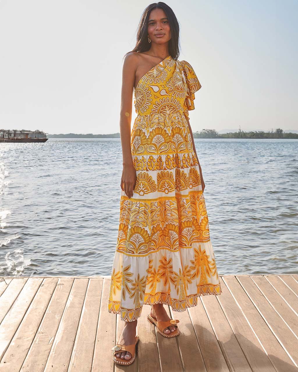 Yellow Ainika Tapestry Maxi Dress | ban.do